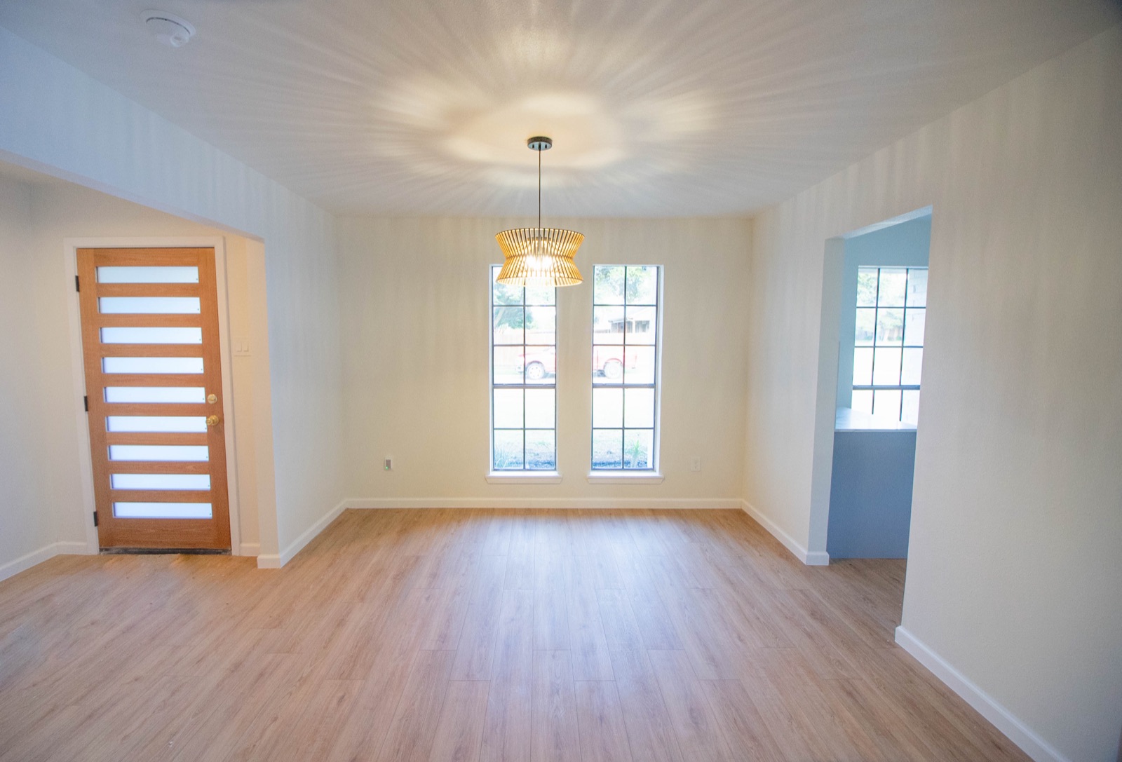 Restored dining room in a Plano, TX home after restoration